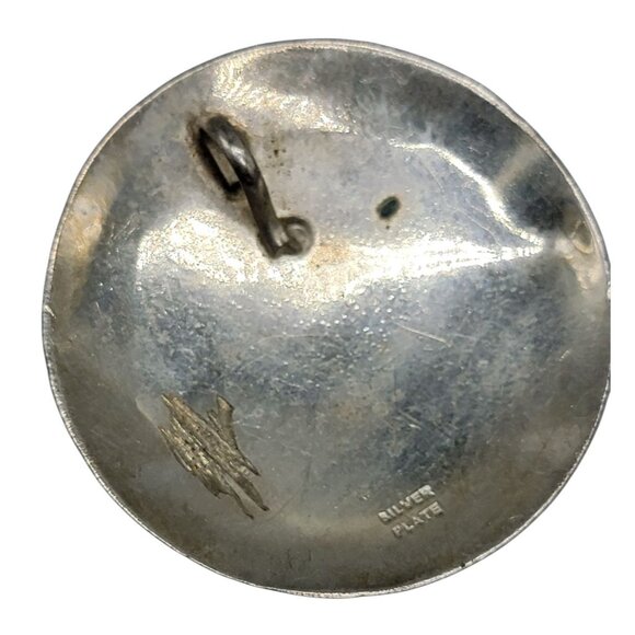 Faux Turquoise Etched Silver Plated Star Pendant Large Vintage Western Style - Picture 4 of 6